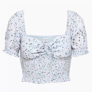 Aritzia Sunday Best Sinatra Smocked Puff Sleeve Blouse